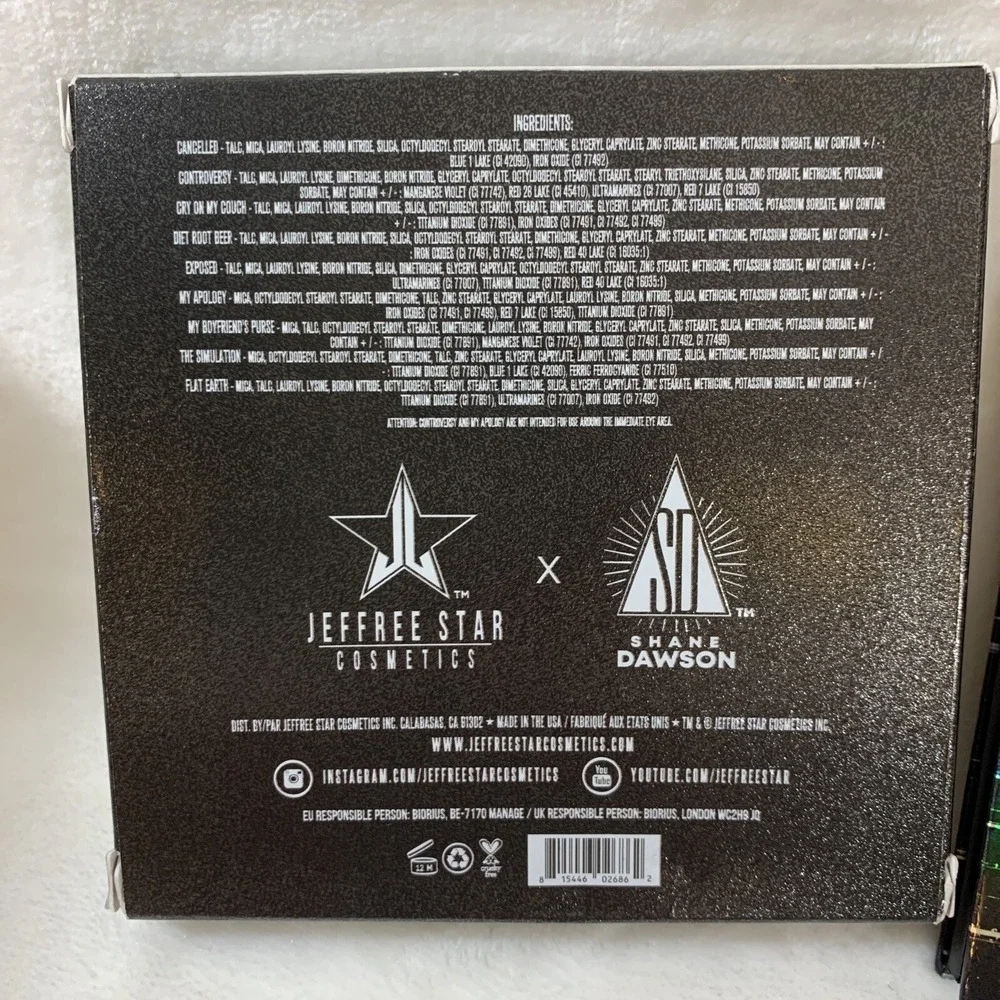Jeffree Star Cosmetics x Shane Dawson Mini Controversy Eyeshadow Palette New NIB